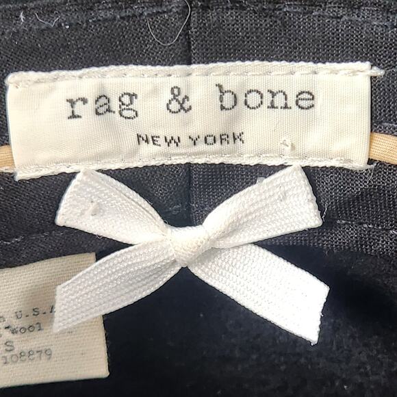 Rag & Bone Cuban Style Wool Fedora Hat WMNS SZ SM Black/Black Grosgrain Ribbon - Picture 3 of 11